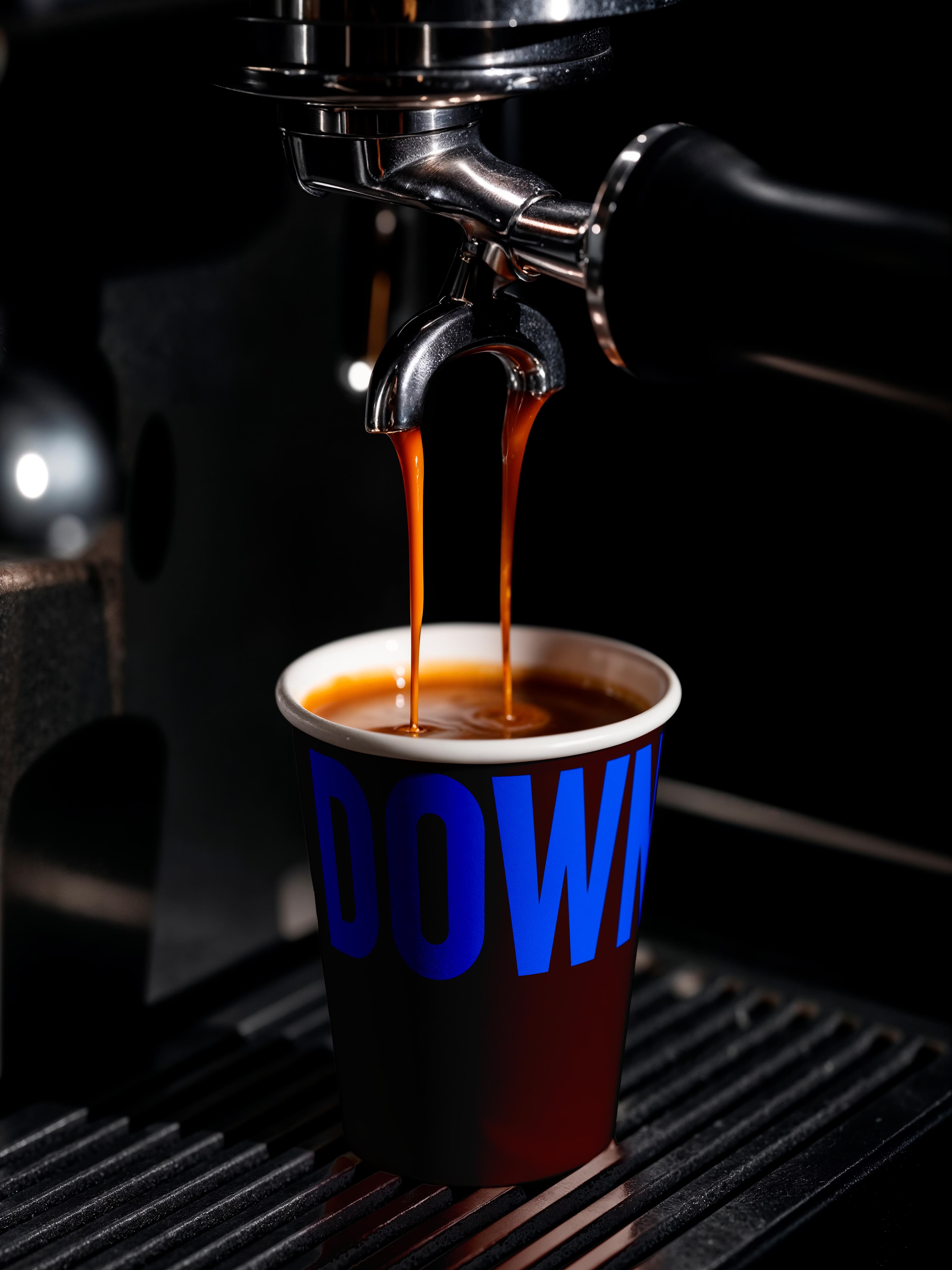 Espresso pulling into a Downtone cup